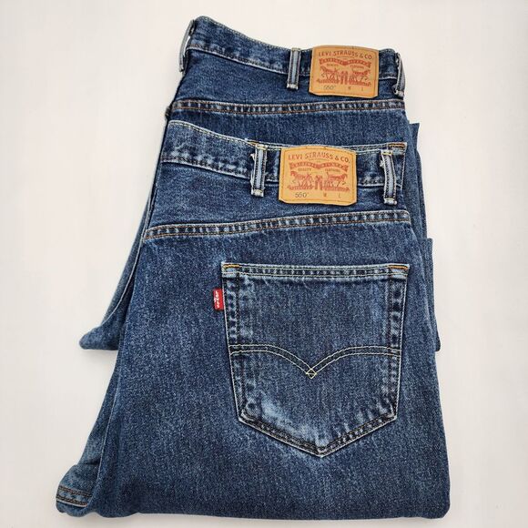 Levi's 550 Relaxed Denim Jeans Mens 40x35 Blue Straight Leg Medium Wash Lot Of 2 - Picture 1 of 12
